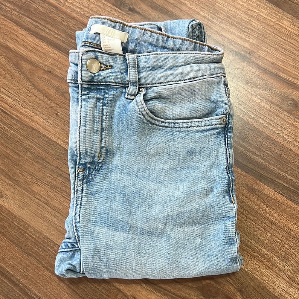 h&m straight cut fitted high waist mom jeans size 0 24